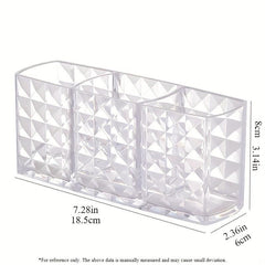 Clear Makeup Brushes Holder Organizer 3 Slot