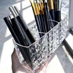 Clear Makeup Brushes Holder Organizer 3 Slot