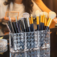 Clear Makeup Brushes Holder Organizer 3 Slot
