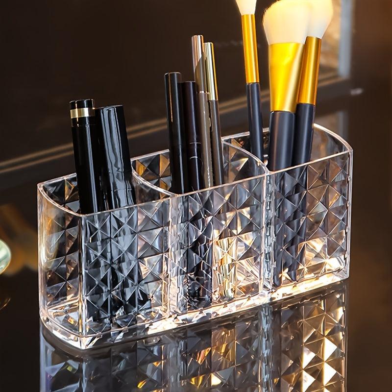 Clear Makeup Brushes Holder Organizer 3 Slot