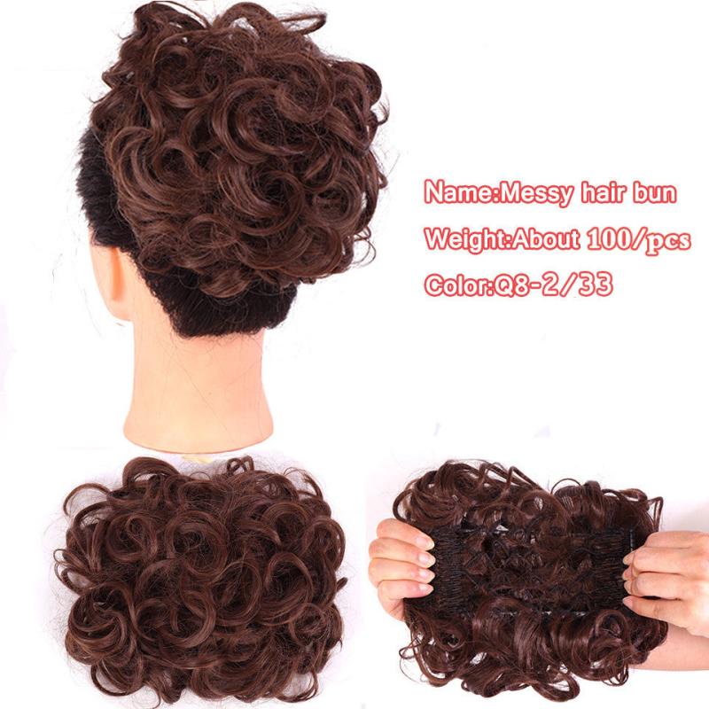 Messy Big Hair Bun Curly Chignon Ponytail Extension