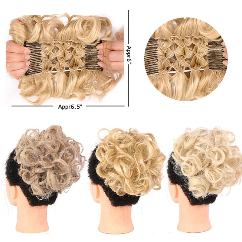 Messy Big Hair Bun Curly Chignon Ponytail Extension