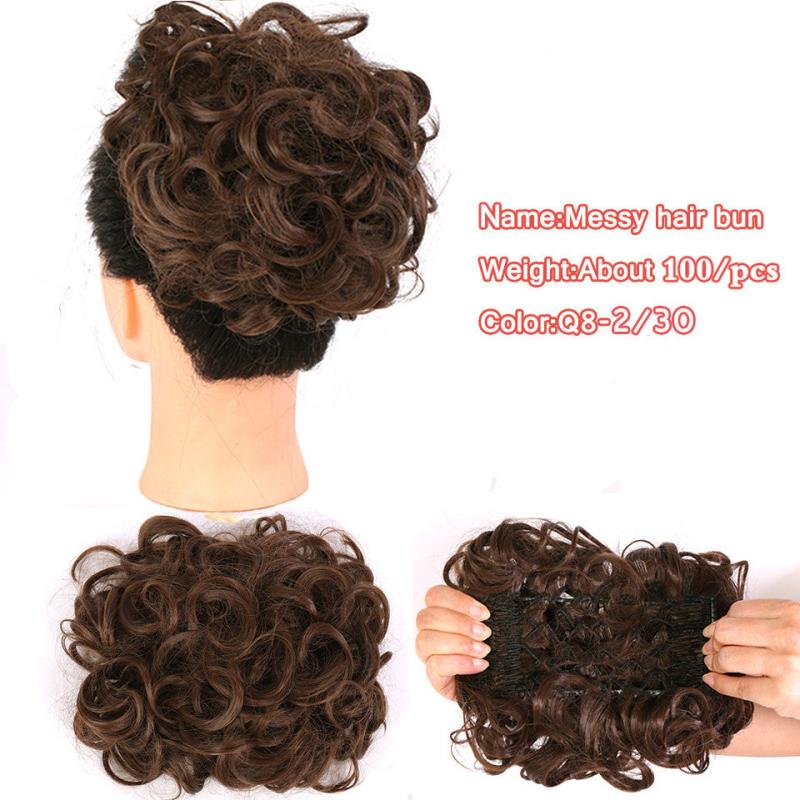 Messy Big Hair Bun Curly Chignon Ponytail Extension