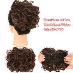 Messy Big Hair Bun Curly Chignon Ponytail Extension