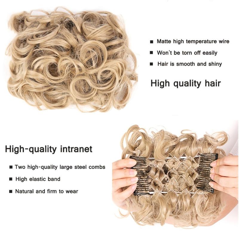 Messy Big Hair Bun Curly Chignon Ponytail Extension