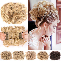 Messy Big Hair Bun Curly Chignon Ponytail Extension