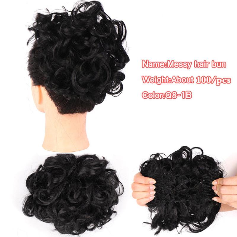 Messy Big Hair Bun Curly Chignon Ponytail Extension