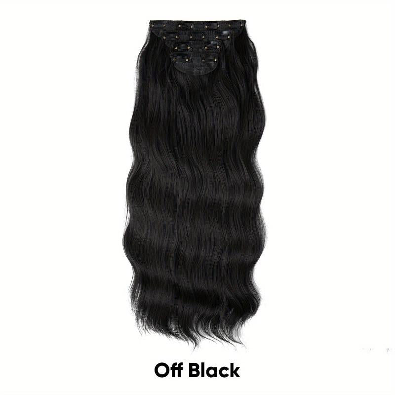 Long Curly Synthetic Hair Extensions 4clips Heat Resistant Fiber