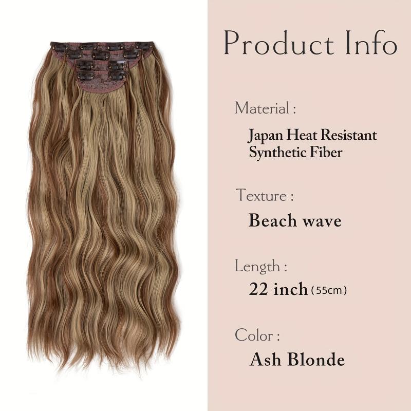 Long Curly Synthetic Hair Extensions 4clips Heat Resistant Fiber