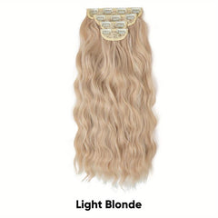 Long Curly Synthetic Hair Extensions 4clips Heat Resistant Fiber