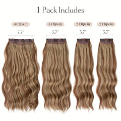 Long Curly Synthetic Hair Extensions 4clips Heat Resistant Fiber