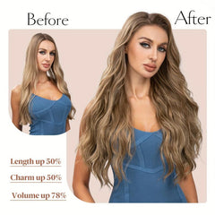 Long Curly Synthetic Hair Extensions 4clips Heat Resistant Fiber