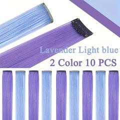 10PCS Clip In Highlight Hair Extensions for Daily Use Party Cosplay Halloween