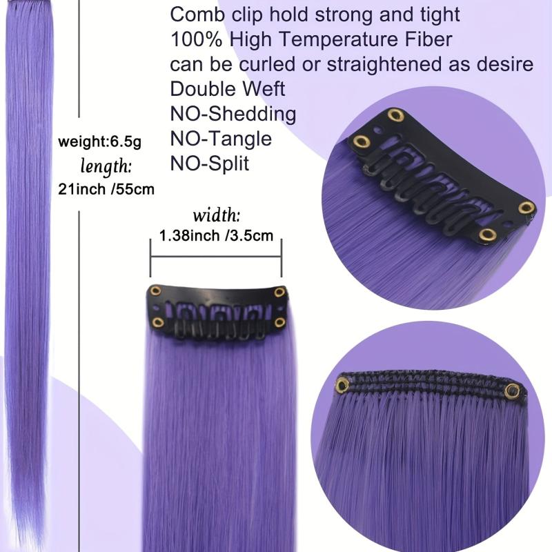 10PCS Clip In Highlight Hair Extensions for Daily Use Party Cosplay Halloween