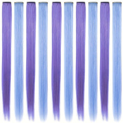 10PCS Clip In Highlight Hair Extensions for Daily Use Party Cosplay Halloween