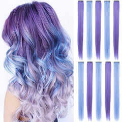 10PCS Clip In Highlight Hair Extensions for Daily Use Party Cosplay Halloween