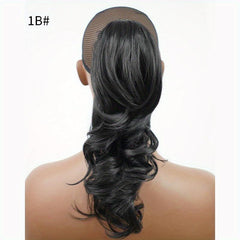 Curly Wavy Ponytail Extensions Synthetic Clip In Hair Natural Look