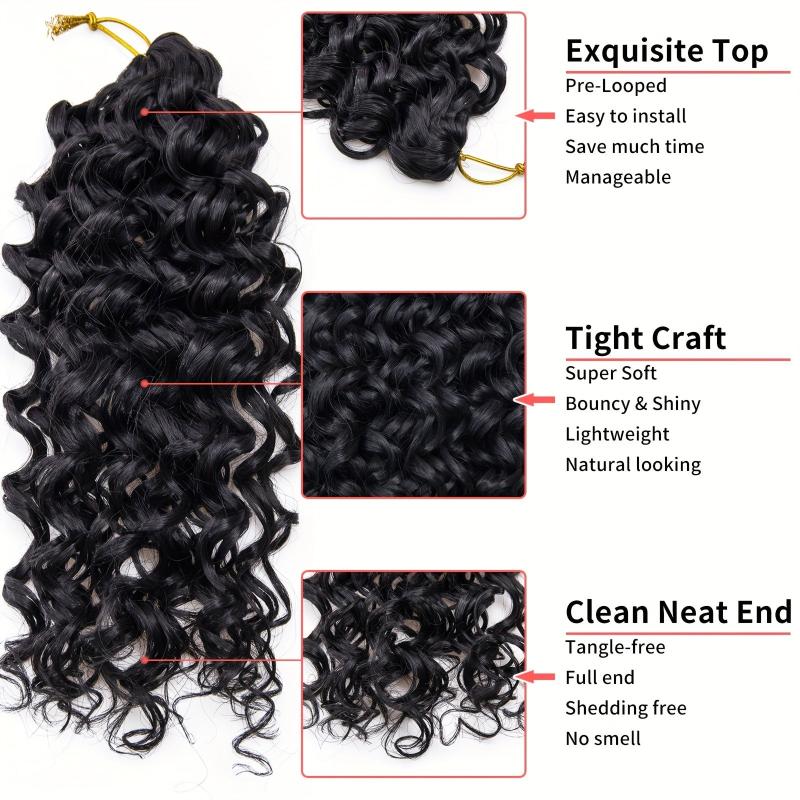 30 48cm Curly Crochet Hair Ocean Wave Short Water Wave Crochet Hair