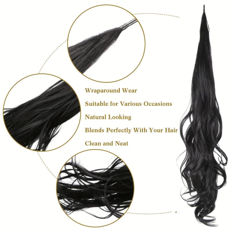 Synthetic Wrap Around Ponytail Extension 81cm Long Curly Wave Hair Extensions