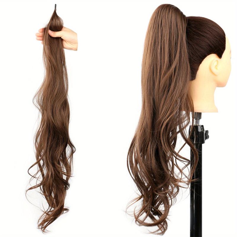 Synthetic Wrap Around Ponytail Extension 81cm Long Curly Wave Hair Extensions