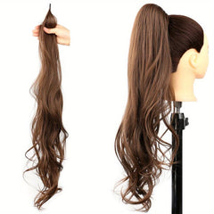 Synthetic Wrap Around Ponytail Extension 81cm Long Curly Wave Hair Extensions