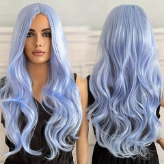 Colorful Long Curly Synthetic Wig for Halloween Cosplay