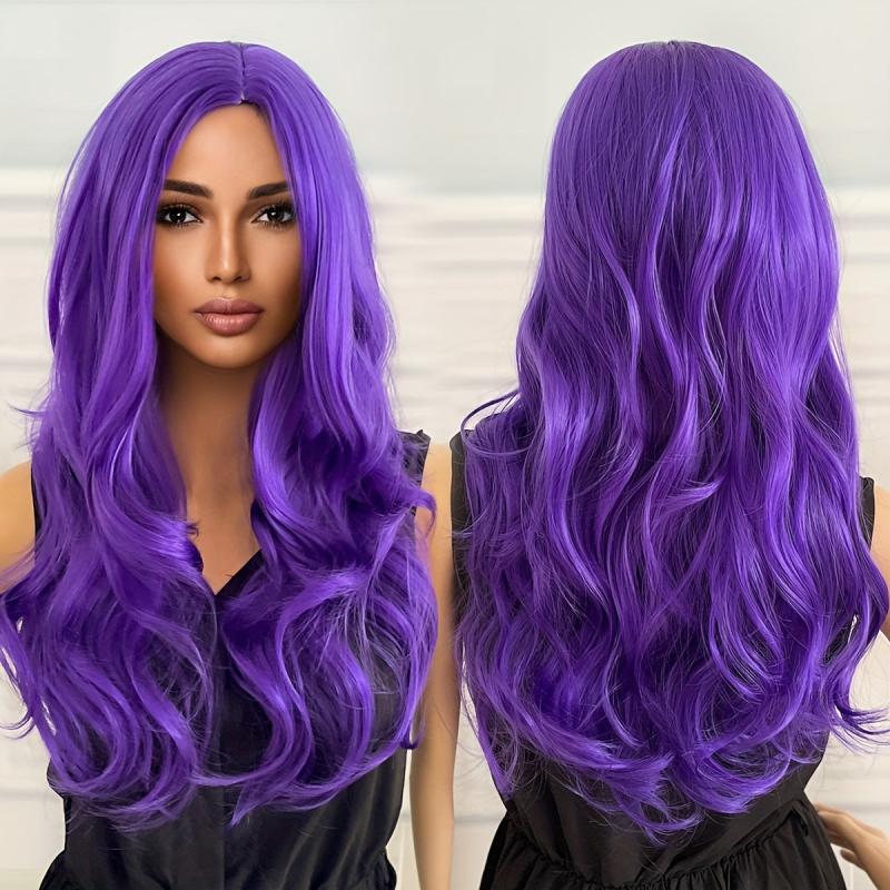 Colorful Long Curly Synthetic Wig for Halloween Cosplay