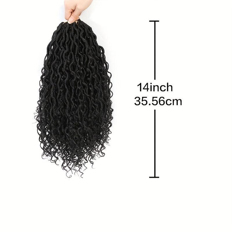 Goddess Locs Braids Crochet Hair Extensions Curly Wave Synthetic Hair 16pcs