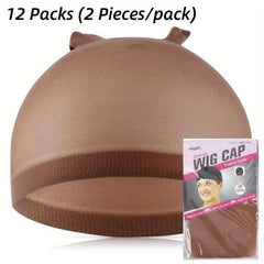 24 Pcs Stretchy Nylon Wig Caps for Women Lace Front Wig
