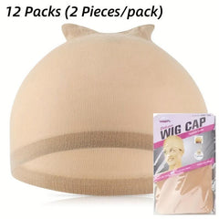 24 Pcs Stretchy Nylon Wig Caps for Women Lace Front Wig