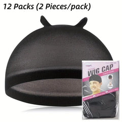 24 Pcs Stretchy Nylon Wig Caps for Women Lace Front Wig