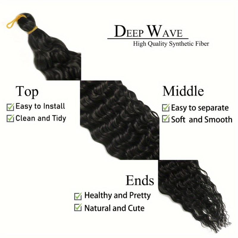 Deep Wave Weave Crochet Hair 1 Pack Natural Soft Curly Synthetic Hair Extensions
