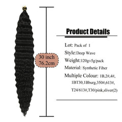 Deep Wave Weave Crochet Hair 1 Pack Natural Soft Curly Synthetic Hair Extensions