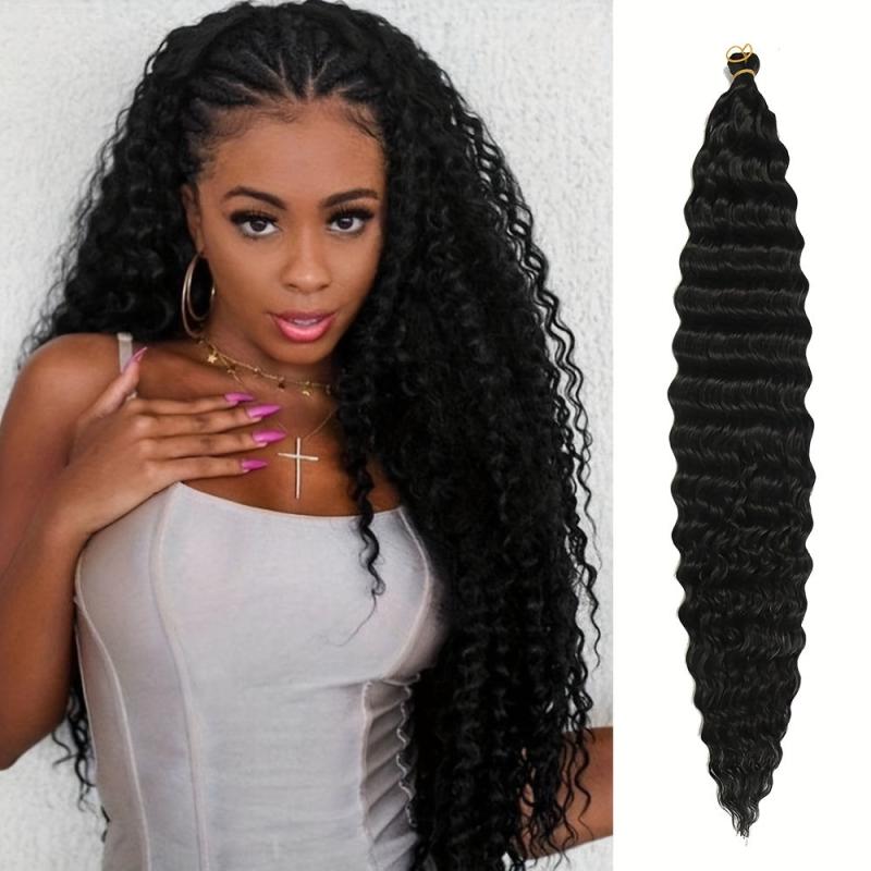 Deep Wave Weave Crochet Hair 1 Pack Natural Soft Curly Synthetic Hair Extensions