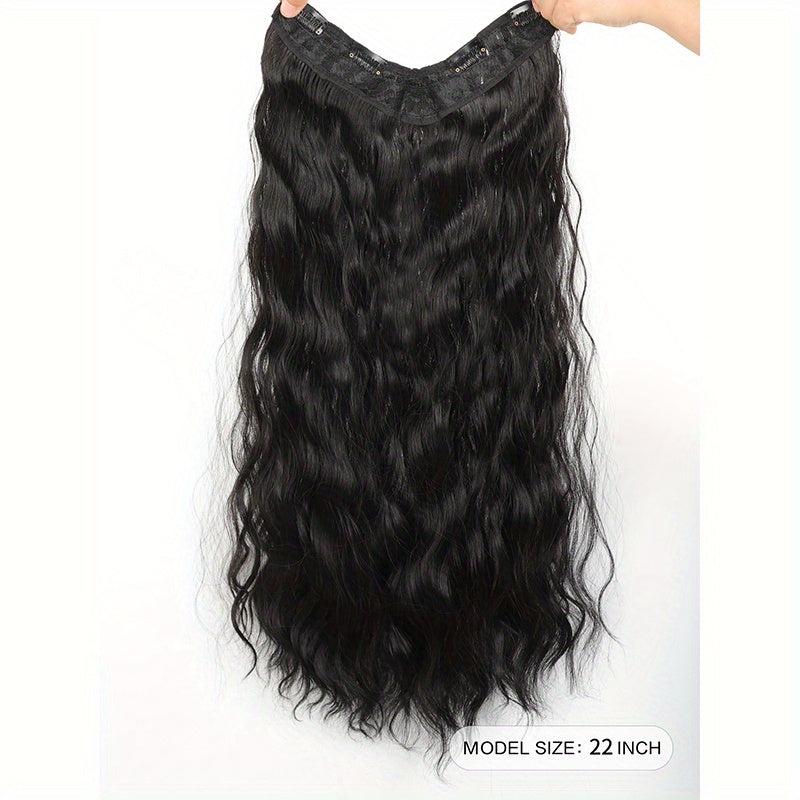 5pcs Body Wave Synthetic Hair Extension Natural Look Clip In Long Hair