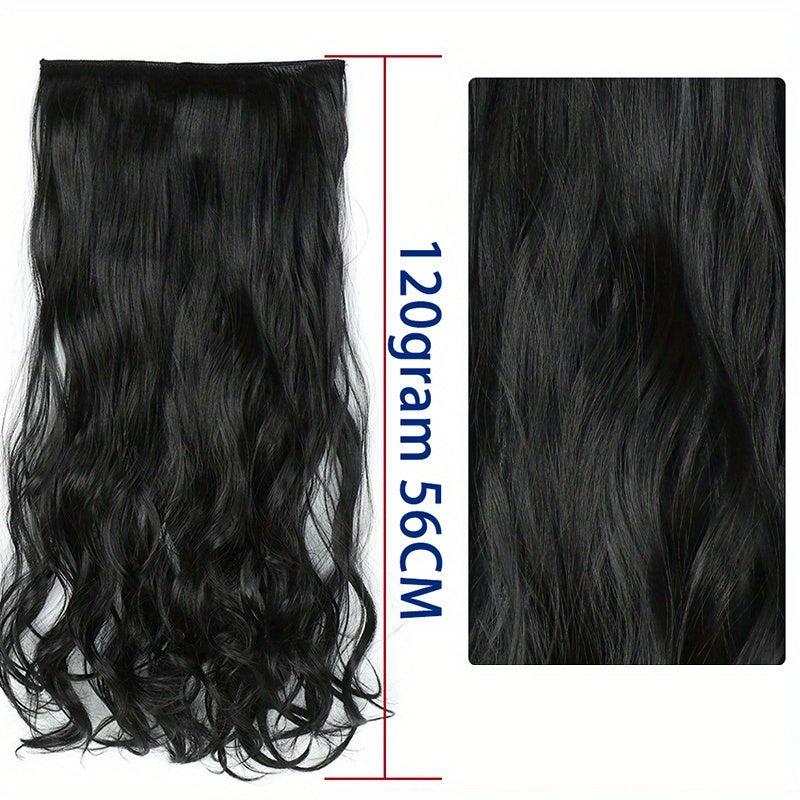 5pcs Body Wave Synthetic Hair Extension Natural Look Clip In Long Hair