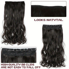5pcs Body Wave Synthetic Hair Extension Natural Look Clip In Long Hair