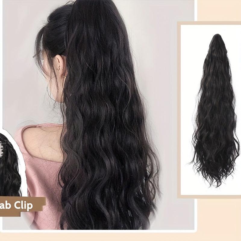 Long Curly Wig Ponytail Claw Clip