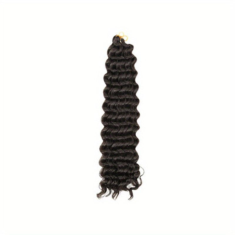Long Deep Crochet Water Wave Hair Extensions, Synthetic Braiding Hair for Women