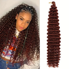 Long Deep Crochet Water Wave Hair Extensions, Synthetic Braiding Hair for Women