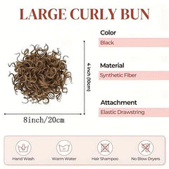 Curly Messy Donut Hair Buns Updo Chignon Clip In Hair Extensions