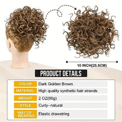 Curly Messy Donut Hair Buns Updo Chignon Clip In Hair Extensions