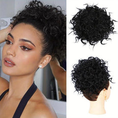 Curly Messy Donut Hair Buns Updo Chignon Clip In Hair Extensions