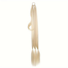 76cm Y2K Straight Braided Ponytail Extensions Rubber Band Synthetic Hair