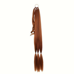 76cm Y2K Straight Braided Ponytail Extensions Rubber Band Synthetic Hair