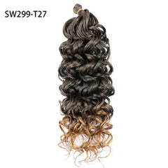 Curly Wavy Hair Pieces Synthetic Crochet Extensions Natural Look Daily Use