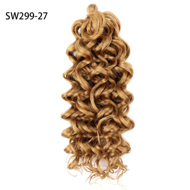Curly Wavy Hair Pieces Synthetic Crochet Extensions Natural Look Daily Use