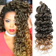 Curly Wavy Hair Pieces Synthetic Crochet Extensions Natural Look Daily Use