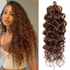 Curly Wavy Hair Pieces Synthetic Crochet Extensions Natural Look Daily Use