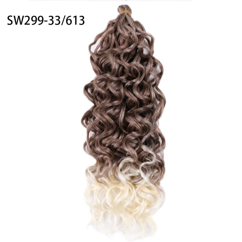 Curly Wavy Hair Pieces Synthetic Crochet Extensions Natural Look Daily Use